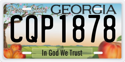 GA license plate CQP1878
