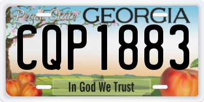 GA license plate CQP1883