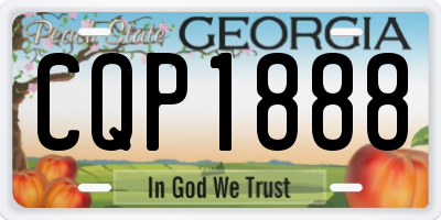 GA license plate CQP1888