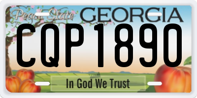 GA license plate CQP1890