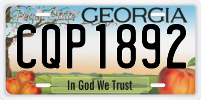 GA license plate CQP1892