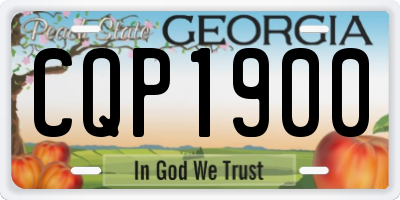 GA license plate CQP1900