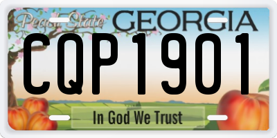 GA license plate CQP1901
