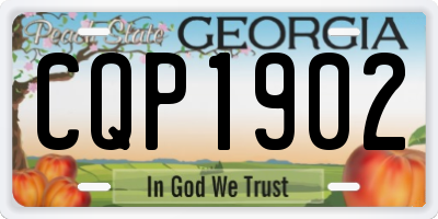 GA license plate CQP1902