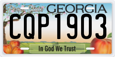 GA license plate CQP1903