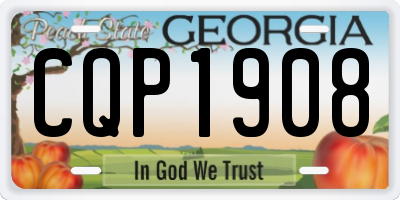 GA license plate CQP1908