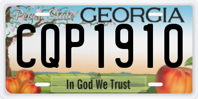 GA license plate CQP1910