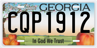 GA license plate CQP1912