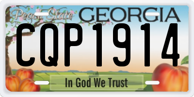 GA license plate CQP1914