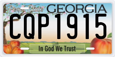 GA license plate CQP1915