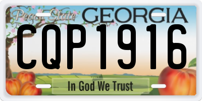 GA license plate CQP1916