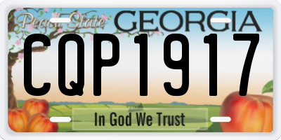 GA license plate CQP1917