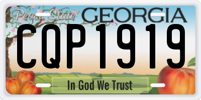 GA license plate CQP1919