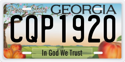 GA license plate CQP1920