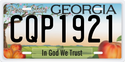 GA license plate CQP1921