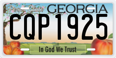GA license plate CQP1925
