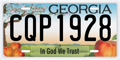 GA license plate CQP1928