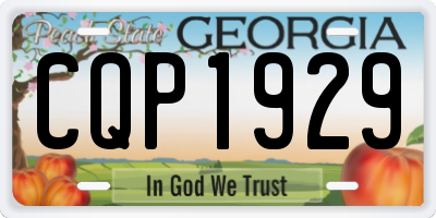 GA license plate CQP1929