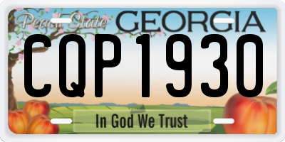 GA license plate CQP1930