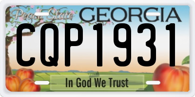 GA license plate CQP1931