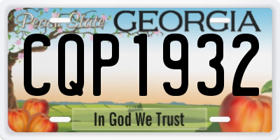 GA license plate CQP1932
