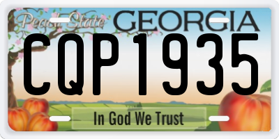 GA license plate CQP1935