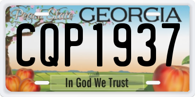 GA license plate CQP1937