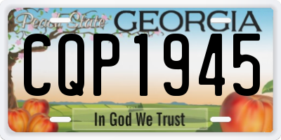 GA license plate CQP1945