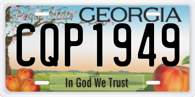 GA license plate CQP1949