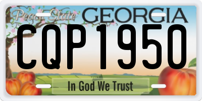 GA license plate CQP1950
