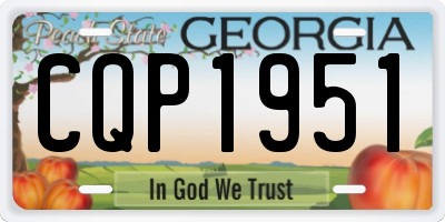 GA license plate CQP1951