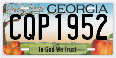 GA license plate CQP1952