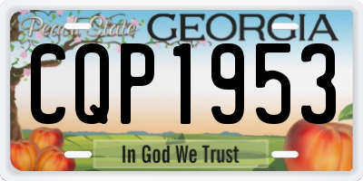 GA license plate CQP1953