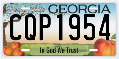 GA license plate CQP1954
