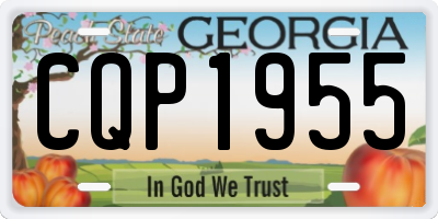 GA license plate CQP1955