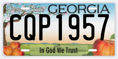 GA license plate CQP1957