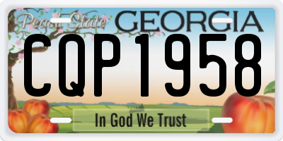 GA license plate CQP1958