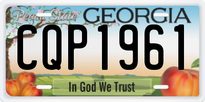 GA license plate CQP1961