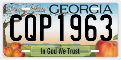GA license plate CQP1963