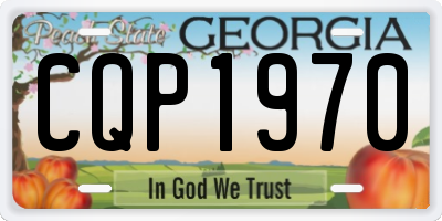 GA license plate CQP1970
