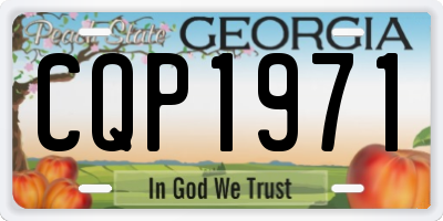 GA license plate CQP1971
