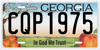 GA license plate CQP1975