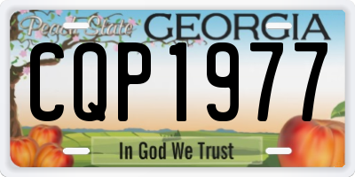 GA license plate CQP1977