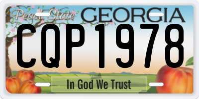GA license plate CQP1978
