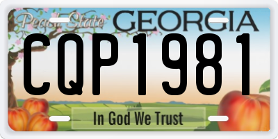GA license plate CQP1981