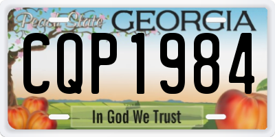 GA license plate CQP1984