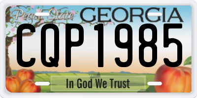 GA license plate CQP1985