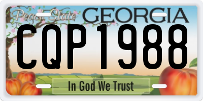 GA license plate CQP1988