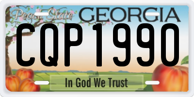 GA license plate CQP1990