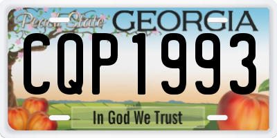 GA license plate CQP1993